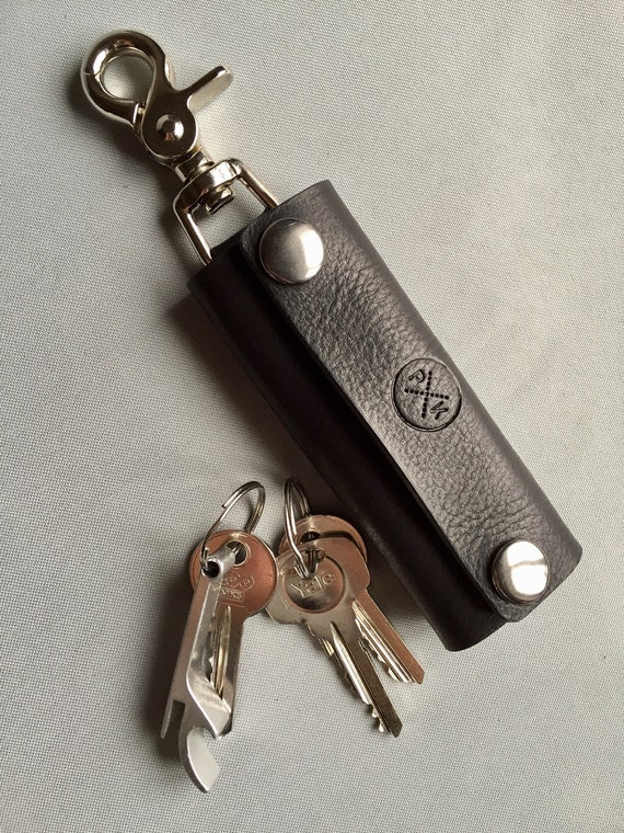 Black Leather Key Case Key Case Key Ring Etsy