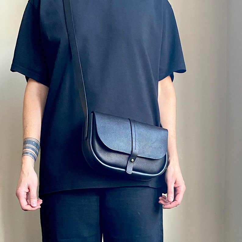 Eva Handbag, black leather bag, leather bag, black leather purse, womens black bag, black work bag, womens black bag, image 6