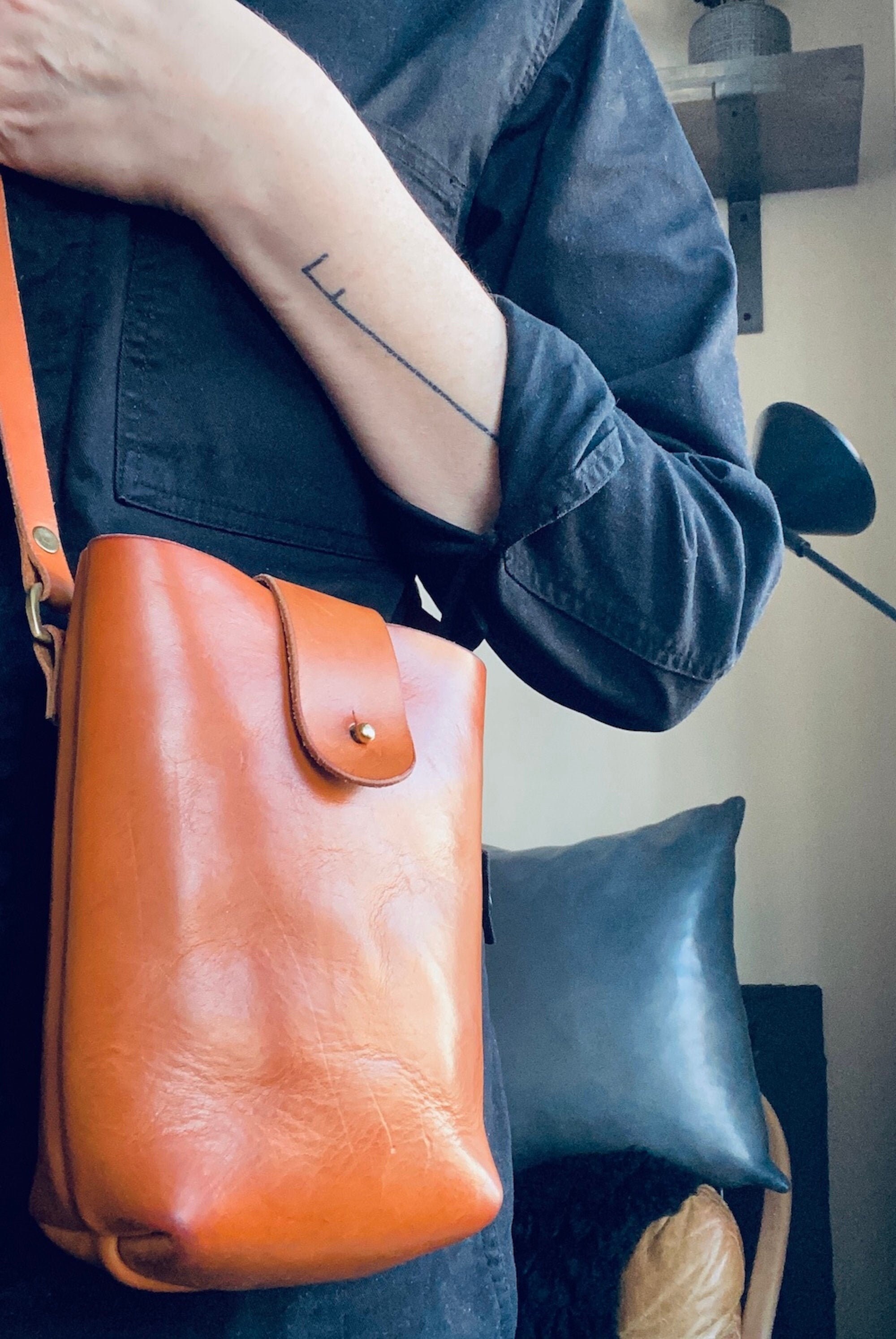 Small Leather Bag Tan Leather Bag Small Bag Phone Pouch Etsy UK