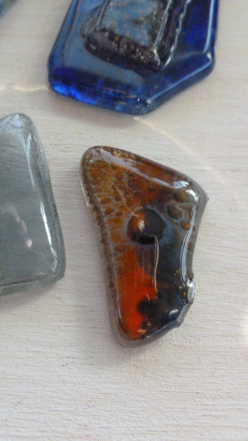 Mobile Glass Supplies Jewelry Glass Cabochon Glass Handmade Blown Glass 10 pieces Set Glass For Jewelry /& Crafts Multicolor Fused Glass