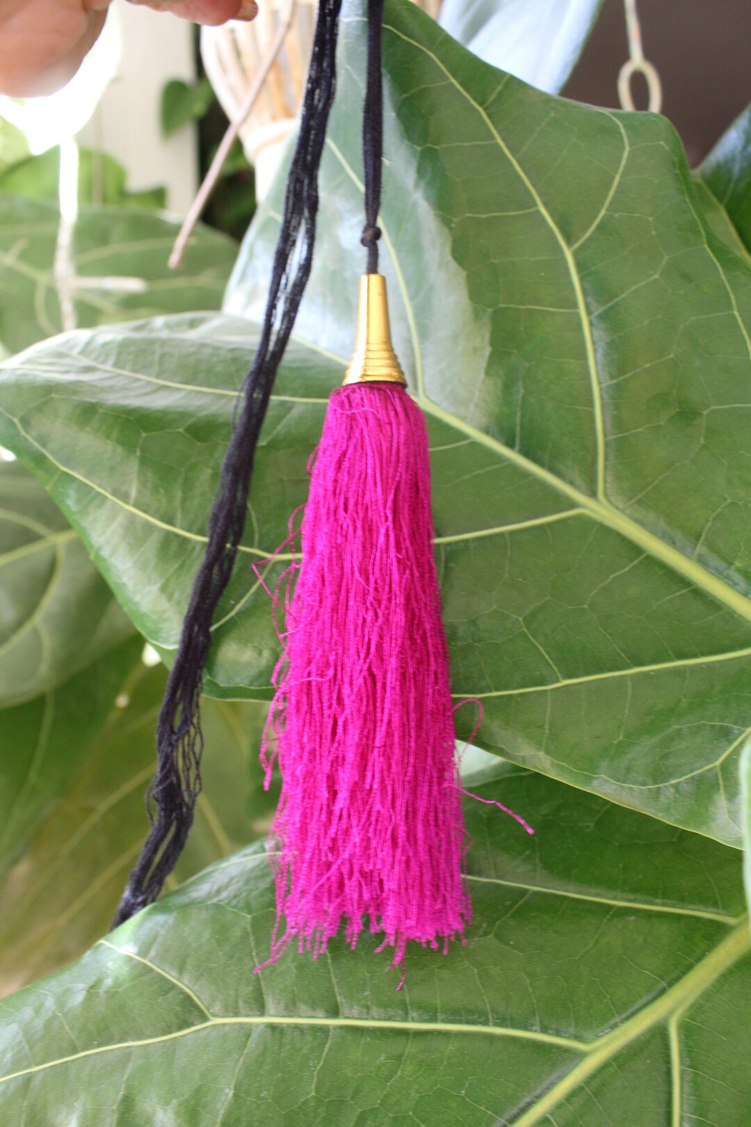 Fuchsia Indian Tassel. Tribal Jewelry. Ethnic Accessories. Etsy