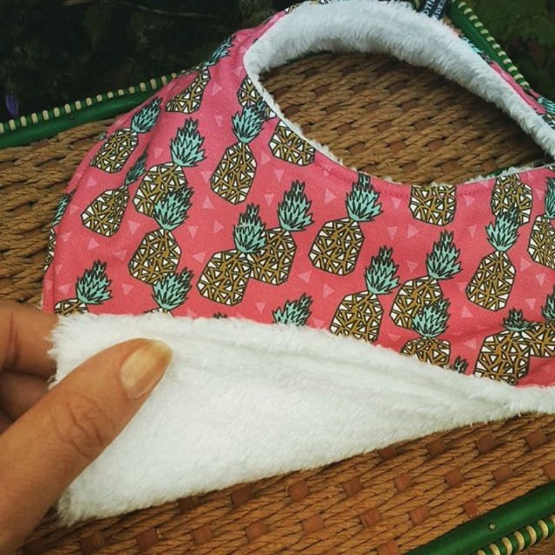 Handmade Baby Dribble Bib Pink Pineapple Design Cotton Very Etsy UK