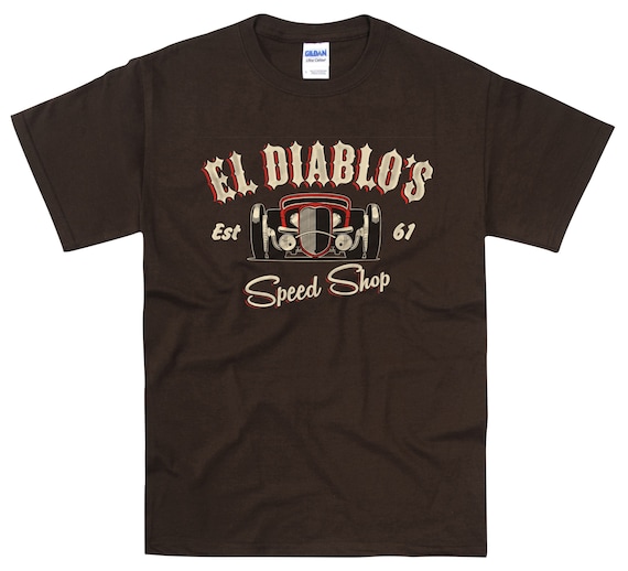 Hotrod T Shirt Weathered Paint Look El Diablo Speed Shop Rat Etsy