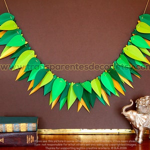 Natural Garland, Nursery decoration, Green Leaf garland, Leaf Banner, Wall Decorations, Faux Leaf decoration, Emerald Green Garland, KH-5305