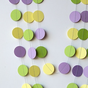 Baby Mardi Gras Birthday Party Decorations Purple Green Yellow Garland Spring Pastel Nursery Garland Baby shower Paper garland, KC-1024 image 1