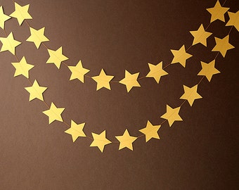 Christmas decoration, Gold star garland, Christmas star garland, Gold Christmas garland, Gold garland, Gold star garland
