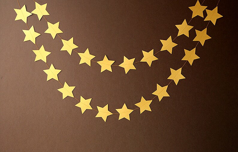 Christmas decor Christmas decoration Gold garland Gold Christmas garland Christmas star garland Gold star garland