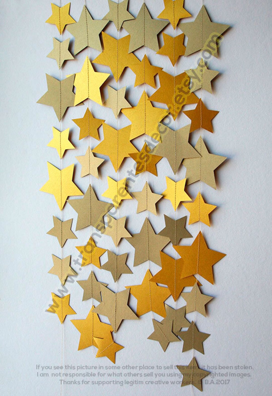 Christmas Decorations Gold Star Garland Tree Ornament Gold Christmas