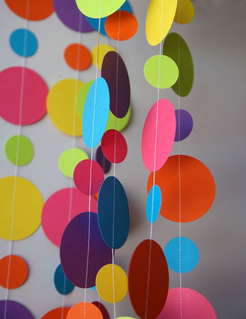 Rainbow paper garland Birthday decorations Birthday party image 3