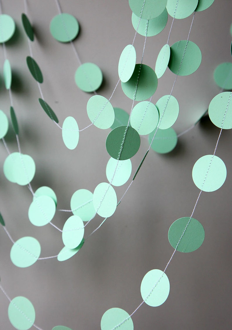 Mint Green Wedding Decoration Neutral Baby Shower Decor Nursery Wall Hanging Bridal Shower Party Decorations Pastel Baby Sprinkle, KC-1217 image 3