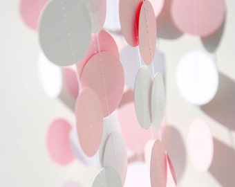 Blooming 1st Birthday! Light Pink & White Garland for a Sweet Celebration. G23