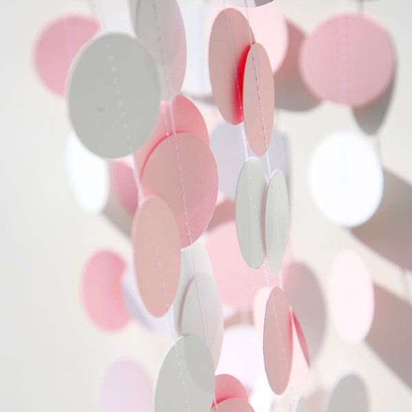 Blooming 1st Birthday! Light Pink & White Garland for a Sweet Celebration. G23