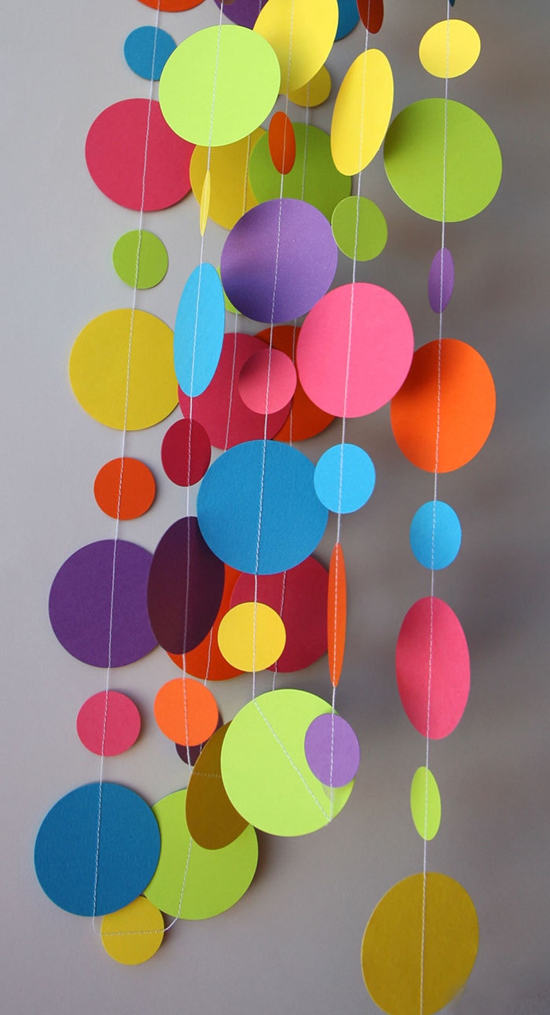 Rainbow paper garland Birthday decorations Birthday party image 1