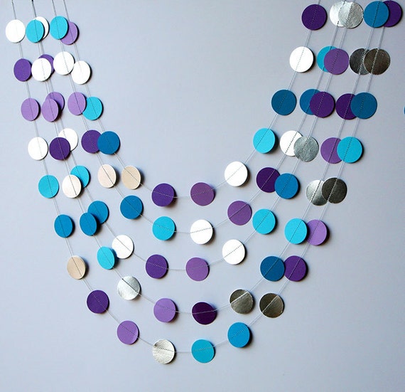 Blue Silver Garland Metallic Garland Wedding Decoration Etsy