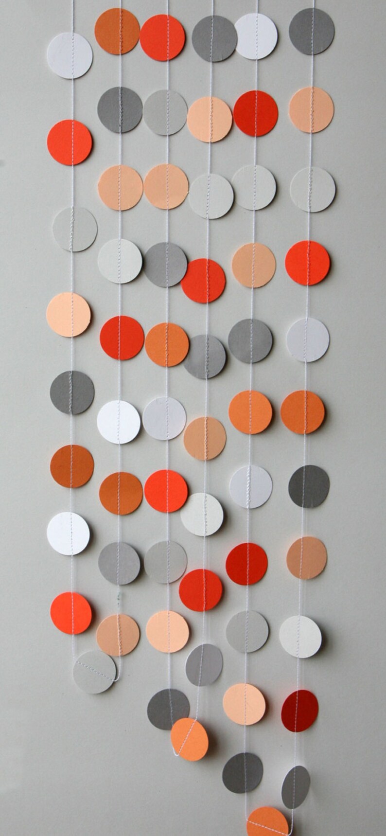 Orange & Gray Garland Birthday Decoration Birthday Party Etsy