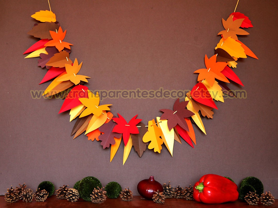 Happy Thanks Giving Banner Fall Leaves Garland Thanksgiving Day Autumn  Turkey Theme for Happy Thanksgiving Party Glitter Gold Decoration