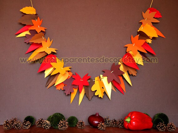 Thanksgiving decorations, Thanksgiving Banner, Fall garland, Leaf garland, Autumn garland, Fall decoration, Thanksgiving Decor, KH-5301 Il_570xn