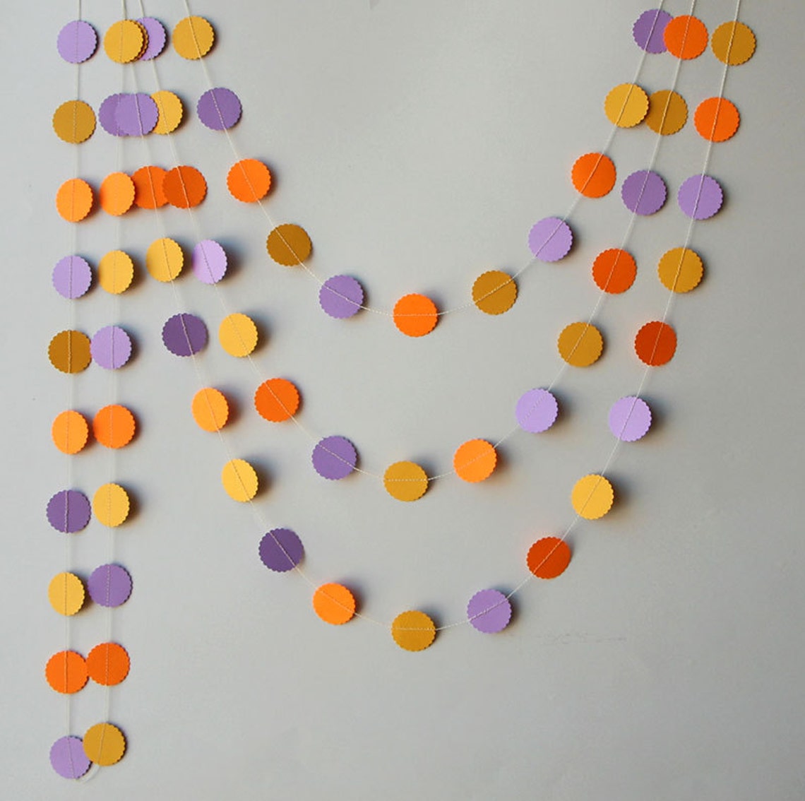 Halloween Party Purple Orange Garland Paper Garland - Etsy