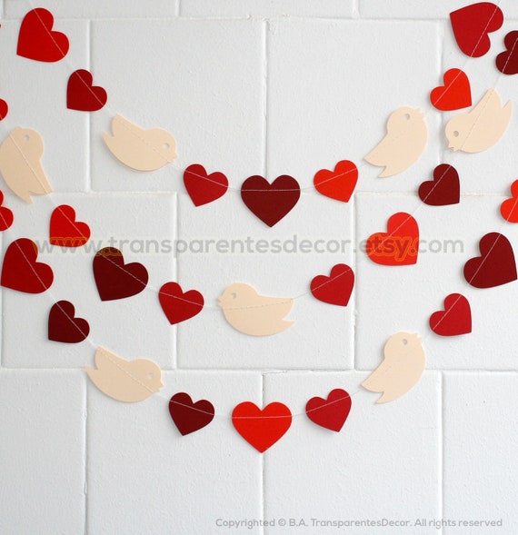 Whaline Guirnalda de corazones para el día de San Valentín, banderines para  bodas, fiestas, despedidas de soltera, compromiso, decoración del hogar