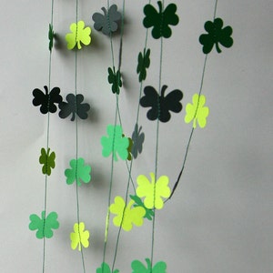 St Patricks Day garland, Clover shamrocks garland, St Patrick's Day banner, Clover decoration, Irish party decor, Irish Wedding, KH-5001 image 5