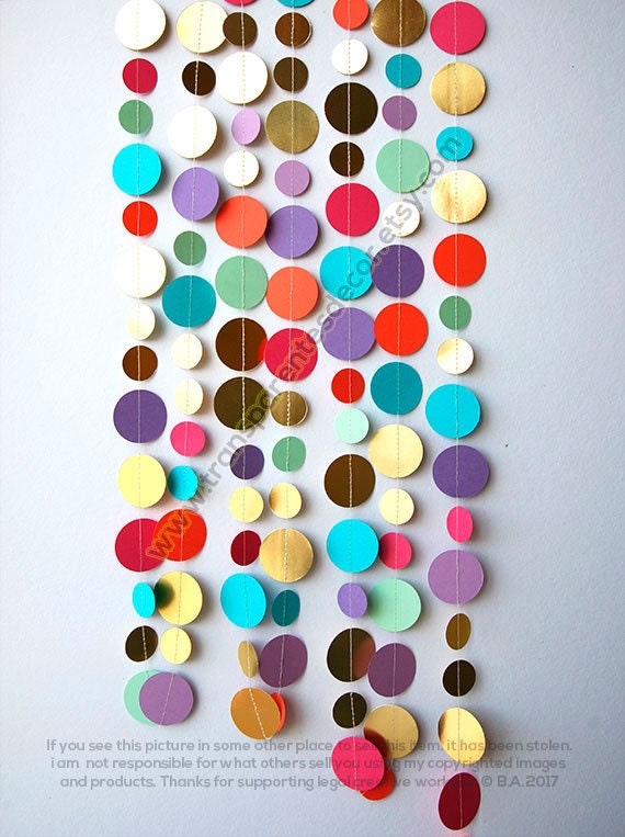 Mermaid party, Mermaid Wedding, Mermaid wall decor, Paper garland, Mermaid bridal shower, Mermaid first birthday, KMCG-8516 Il_570xn