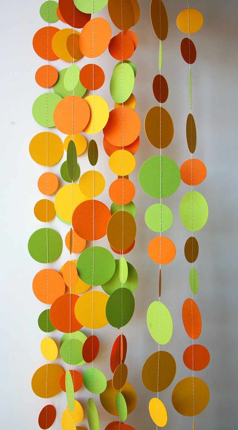 Citrus Bridal Shower, Little Cutie Decor, Orange Yellow & Green Garland, Baby Shower, Birthday Garland, Photo Prop, Paper garland, KC-1205 image 3