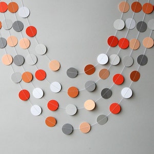 Orange & Gray garland, Birthday decoration, Birthday party garland, Nursery decor, Fall garland, Paper garland, KC-1077 image 2