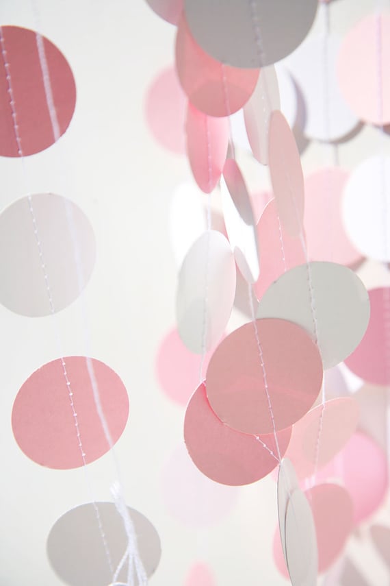 Baby shower party garland, Babies party decoration, Pastel pink & white, New born, Garland, Sprinkle shower, First Birthday party, KC-1069 Il_570xn