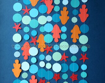 Fish paper garland, Under the Sea backdrop, Big One Birthday, Mermaid party backdrop, Gone Fishing Party, Fishing Baby Shower