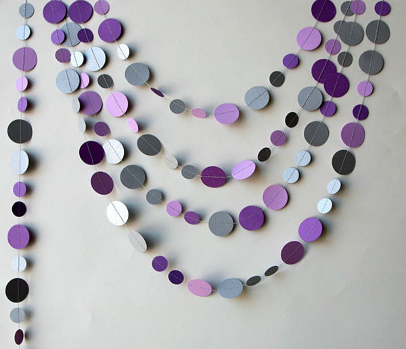 Silver Wedding Garland Silver Garland Purple Silver Garland Etsy