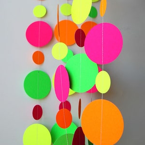 Neon decorations, Hawaiian party, Birthday party decor, Pink orange yellow green neon garland, Summer decoration, KNEC-101BN