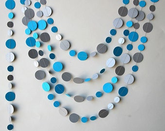 Silver wedding garland, Silver blue garland, Turquoise garland, Shimmer garland, Wedding decor, Home decor, KPC-5003