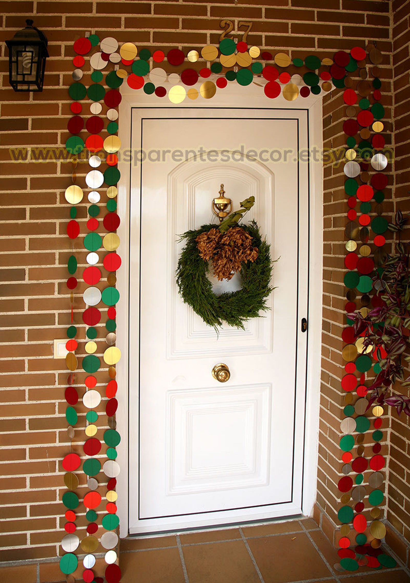 Decoraciones navideñas Decoración de la puerta principal - Etsy España