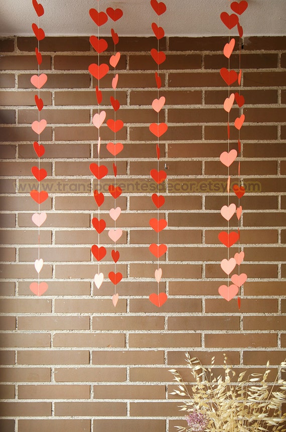 Valentine Decoration 6 Strands Set Valentines Day Decor Coral