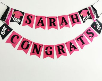 Pink Graduation banner, Class of 2024, Congrats Banner, Graduation Party Decorations, Graduation Party, Fashionista Disco Party Graduation