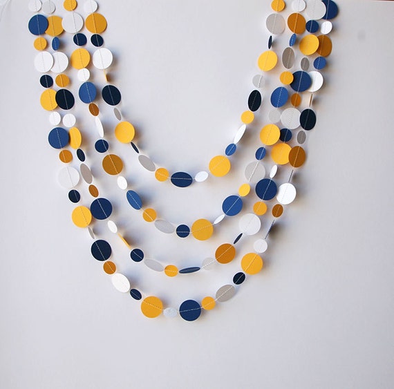 Blue Yellow And White Harland Wedding Garland Paper Garland Etsy