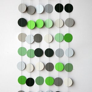 Green & gray garland, birthday party decorations, Pastel green Circle garland, Gray circle garland, Photo props, Nursery decor, KC-1023 image 2