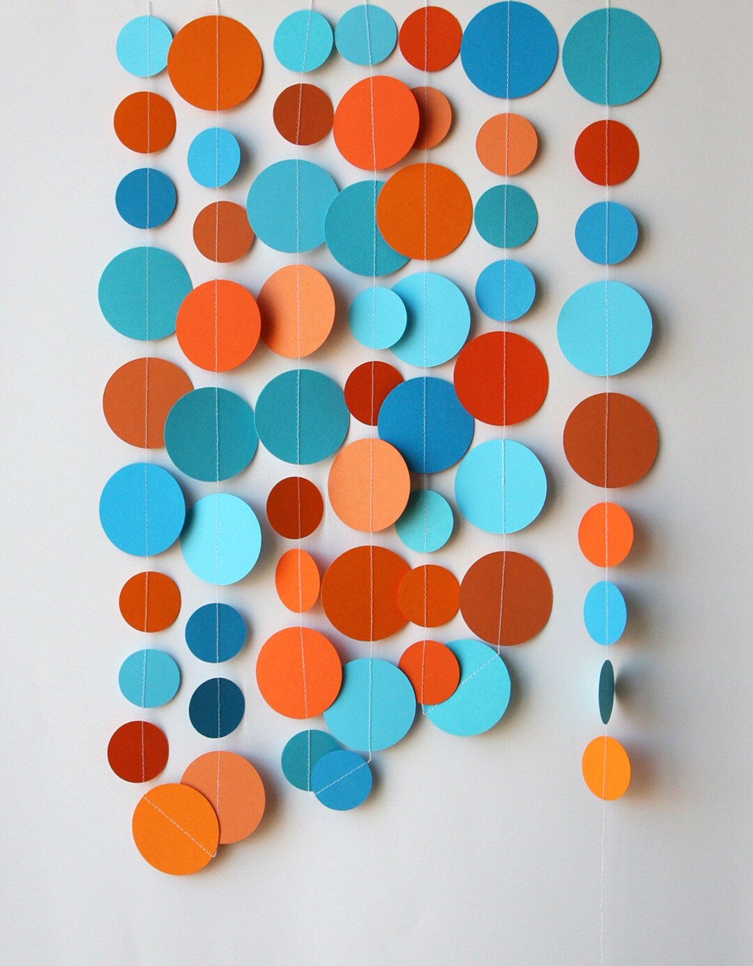 blue-orange-garland-beach-wedding-paper-garland-blue-orange-birthday