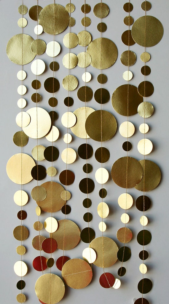 New Year\u0027s Eve Decorations, Gold Christmas decorations, Gold wedding garland, Gold garland, Paper garland, Wedding decor, KMC,1020