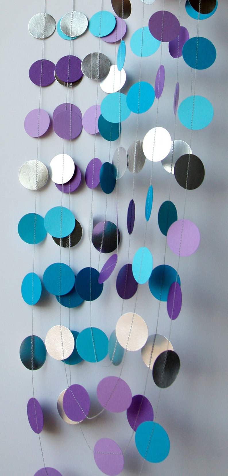 Blue silver garland, Metallic garland, Wedding decoration, Wedding garland, Shimmer garland, Bridal shower, Wedding decor, KMCS-8010 image 2