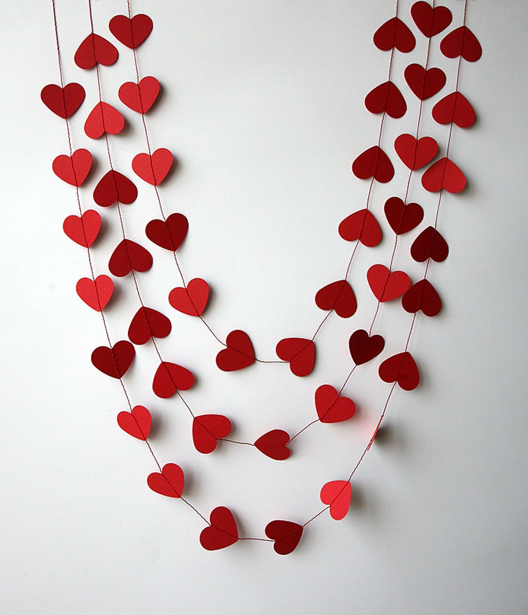 Valentines Day Decor, Valentine Decor, Heart Garland, Valentines Day Heart  Garland, Paper Garland, Wedding Decoration, Bridal, KCO-3047 