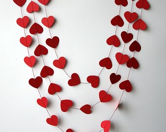 Valentinstag, Valentinstag Dekor, Valentinstag, rotes Herz Banner, rotes Herz Girlande, Herz Backdrop, Papierherzgirlande, KCO-3047