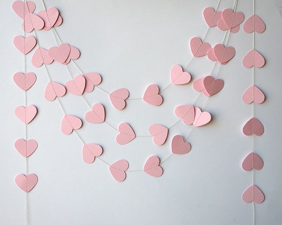 Wedding decoration, Paper garland, Pink heart garland, Heart garland, Bridal shower Decor, Wedding garland, Baby shower decoration, KCO-3042 Il_570xn