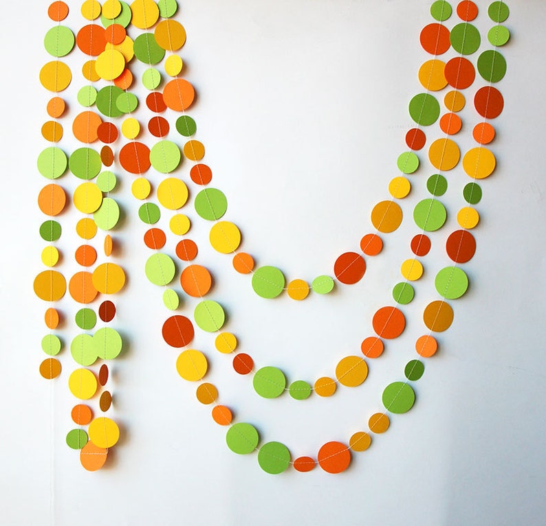 Citrus Bridal Shower, Little Cutie Decor, Orange Yellow & Green Garland, Baby Shower, Birthday Garland, Photo Prop, Paper garland, KC-1205 image 1