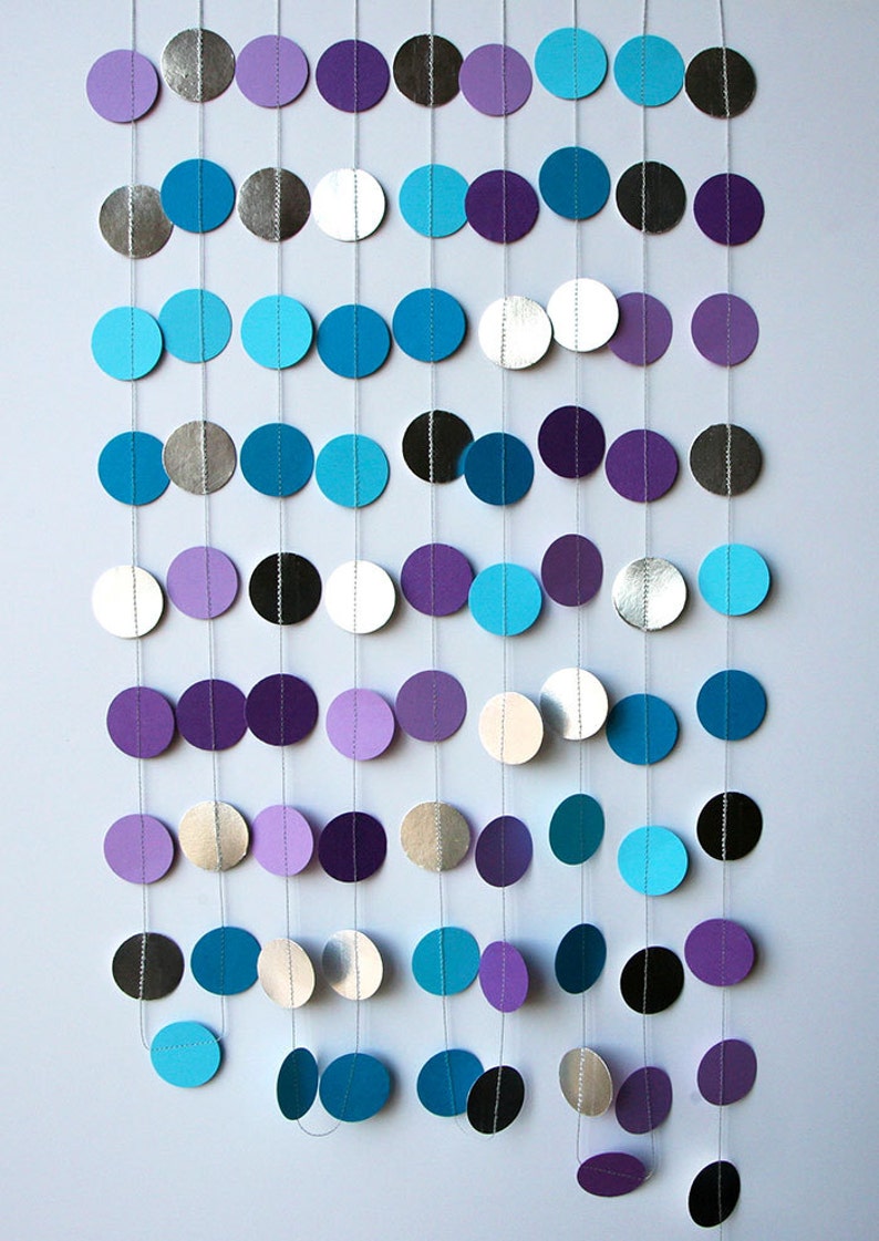 Blue silver garland Metallic garland Wedding decoration Etsy