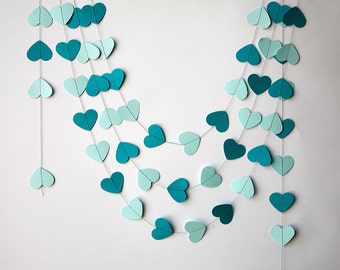 Bridal Bliss Garland: Shower the Bride in Love (Teal & Light Teal Hearts for the Perfect Bridal Shower) G33