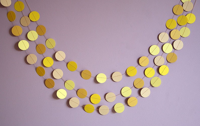 Yellow Garland Yellow Circles Garland Wedding Garland Etsy