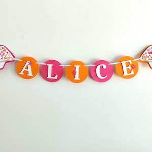 Orange Pink and White Graduation Banner Party Decorations, Custom Name Congrats Banner, Personalizable Class of 2024 Graduation image 8