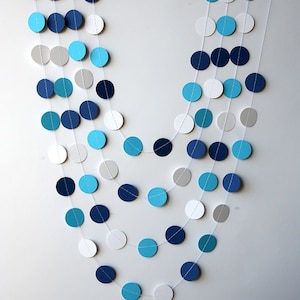 Baby shower decor, Nautical baby shower decor, baby shower garland, baby shower decorations, Blue white garland, KC-1060 image 1