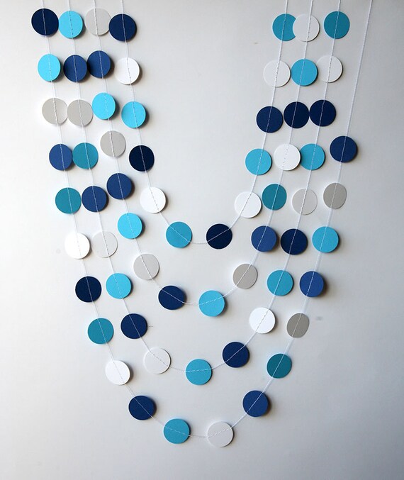 Baby shower decor, Nautical baby shower decor, baby shower garland, baby shower decorations, Blue white garland, KC-1060 Il_570xn